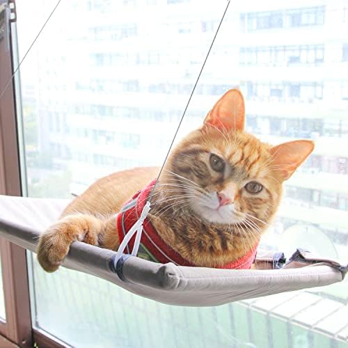 כל עבור כפות חתול חלון מוט לחתולים מקורה, שטח חיסכון חתול ערסל עבור חלון, תליית חתול ריהוט,חזק יניקה כוס חתול חלון מיטה