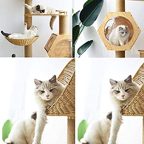 חתול עץ דירה גרוד חתול מגדל מוצק עץ עץ סיסל חגורת קן חתול וילה חתול טיפוס מסגרת חתול קן 721