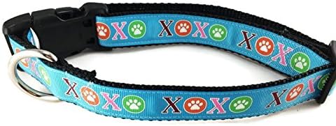 צווארון כלבים של Xoxo Valentine, Caninedesign, valentines, רוחב 1 אינץ ', מתכוונן, ניילון, בינוני וגדול