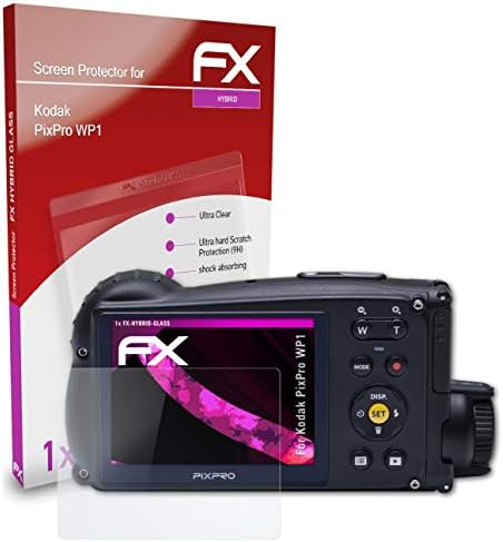סרט מגן על זכוכית פלסטיק Atfolix התואם למגן זכוכית Kodak Pixpro WP1, 9H Hybrid-Glass FX מגן מסך פלסטיק של פלסטיק