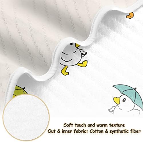 שמיכת ברווז שוטפת שמיכת כותנה כותנה לתינוקות, קבלת שמיכה, שמיכה רכה קלה רכה לעריסה, טיולון, שמיכות משתלות, 30x40 אינץ