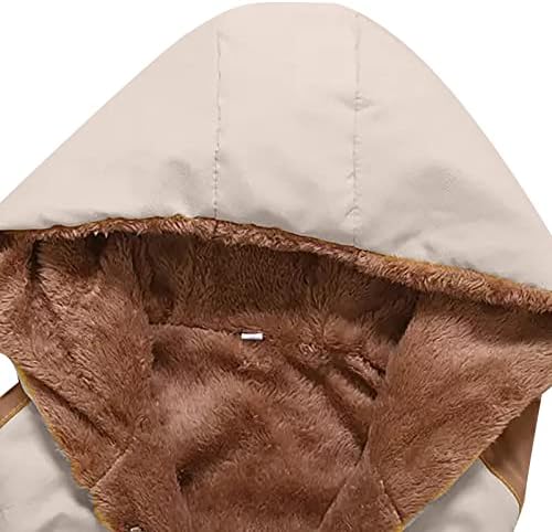 מעיל חורף של PRDECEXLU של LADIE שרוול ארוך y2k ז'קט טוניקה עובד כותנה כותנה נוחה בצבע חם חם ברדס עם כיסים מעיל