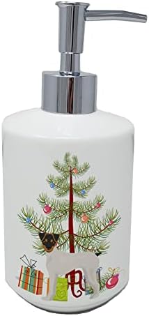 אוצרות קרוליין CK3464SOAP יפנית טרייר עץ חג המולד מתקן סבון קרמיקה, בקבוקי משאבה של מתקן סבון יד למטבח אמבטיה, מיכל